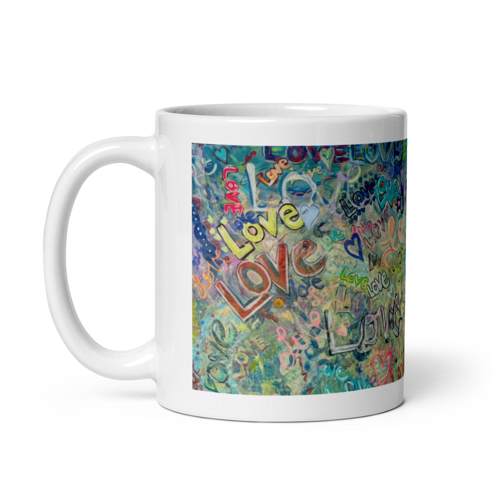 Love Graffiti  Art -White glossy mug